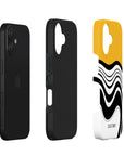 Exploded side view of Radio Active Tough iPhone Case highlighting its protective layers, including a sturdy outer shell and shock-absorbing interior.
