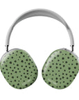 Front view of Casey Frog AirPods Max Case featuring a playful frog design with polka dots, adding a whimsical and charming touch to the headphones.