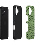 Exploded side view of Casey Frog Tough iPhone Case highlighting its protective layers, including a sturdy outer shell and shock-absorbing interior.