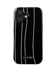 Front view of Black Vision Tough iPhone Case featuring a sleek black abstract design, offering stylish and durable protection for your device.