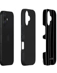 Exploded side view of Black Vision Tough iPhone Case highlighting its protective layers, including a robust outer shell and shock-absorbing interior.