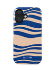 Front view of Ocean Breeze Tough iPhone Case featuring a calming ocean-inspired design with soft blue waves, offering stylish and durable protection for your device.