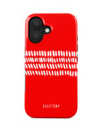 Front view of Dotty Blush Tough iPhone Case featuring a soft blush pink background with playful polka dots, offering stylish and durable protection for your device.