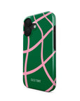 Front and side view of Hashtag Ruddy Tough iPhone Case showcasing its eye-catching hashtag pattern and reinforced edges for added protection.