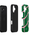 Exploded side view of Hashtag Ruddy Tough iPhone Case highlighting its protective layers, including a sturdy outer shell and shock-absorbing interior.