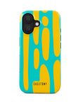 Front view of Sunstream Tough iPhone Case featuring a radiant sunbeam-inspired design with warm and vibrant colours, offering stylish and durable protection.