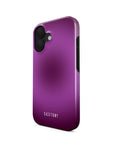 Front and side view of Shade Parade Tough iPhone Case showcasing its vibrant abstract design and reinforced edges for enhanced style and protection.