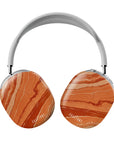 Front view of the Rustic Glow AirPods Max Case featuring an elegant orange marble design, offering stylish protection against scratches, dust, and impacts.