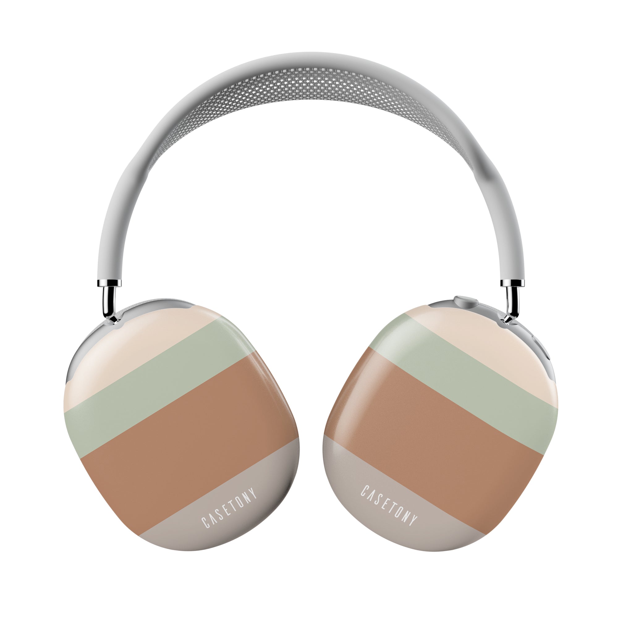 Front view of the Beige Love AirPods Max Case featuring a soft beige design, offering stylish protection against scratches, dust, and impacts.