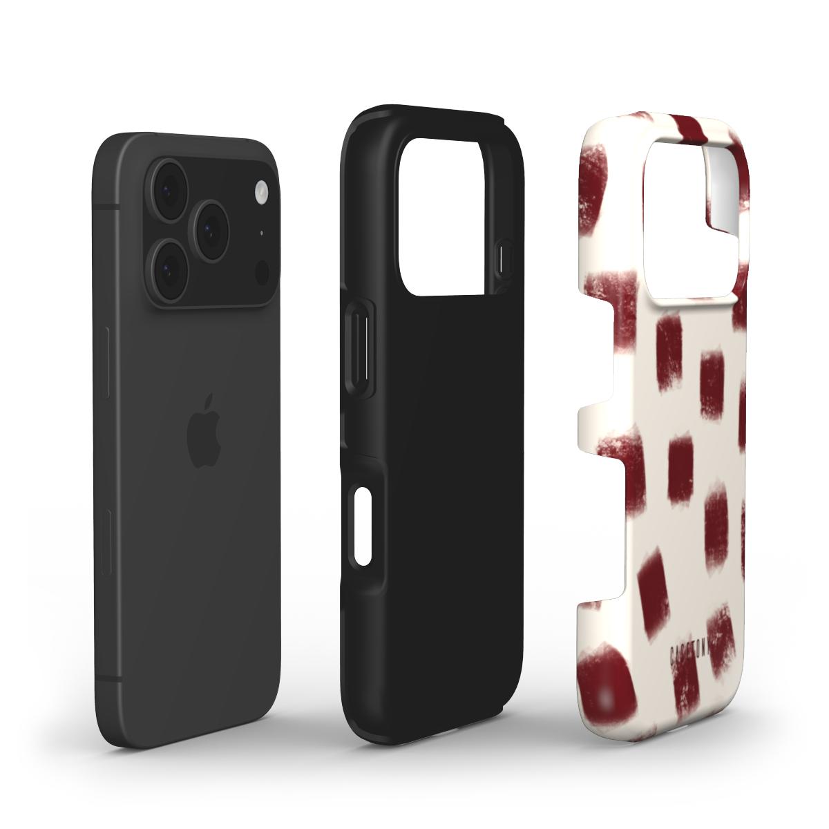 Crimson Check Tough iPhone Case