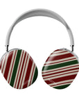 Front view of the Candy Line AirPods Max case, featuring a playful candy-striped design in vibrant colours, with a white Casetony logo.